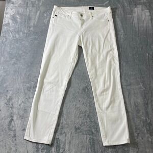 AG Jeans Womens Size 28R White Straight Leg Denim Made in USA
